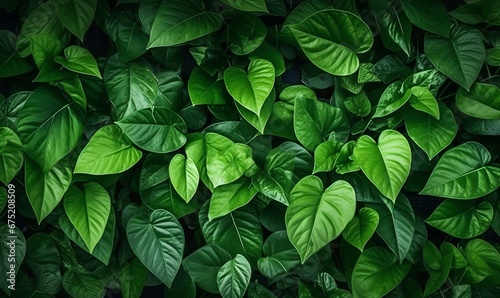 Natural leaves green plants using as spring or summer, Generative AI