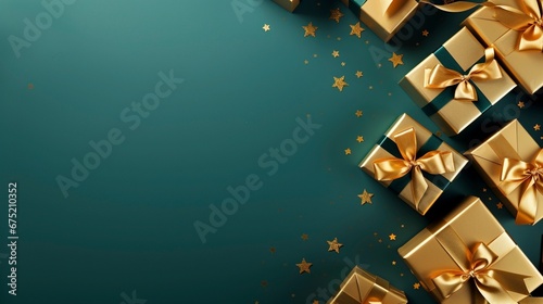 Gifts of happiness for Christmas ai generated banner background copy space © The img