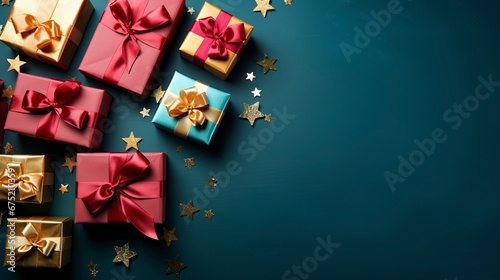 Christmas cheer packages ai generated banner background copy space