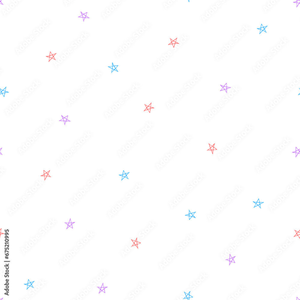 Seamless pattern with colorful hand drawn stars Seamless pattern with colorful hand drawn stars