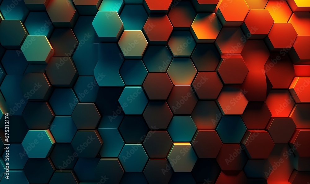 Abstract background with hexagons, Generative AI Abstract background with hexagons, Generative AI