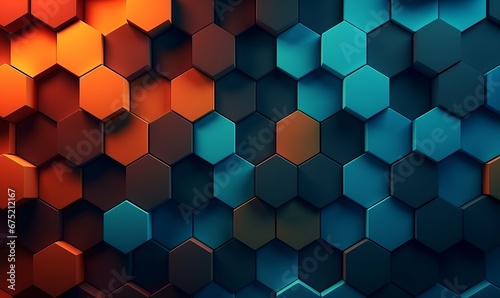 Abstract background with hexagons, Generative AI