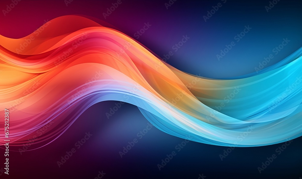 Obraz premium Abstract colorful wave background for design created, Generative AI
