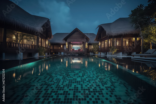 Swimming pool in luxury Maldives Hotel, photo