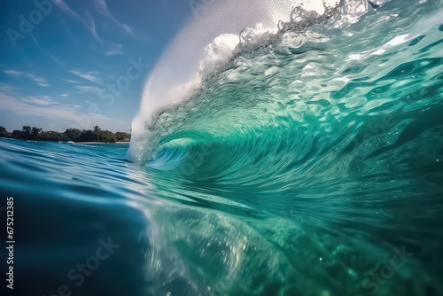 close up big Blue wave at Maldives,