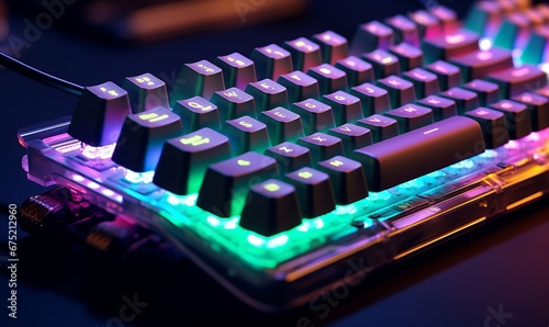 Colorful mechanical keyboard, Generative AI