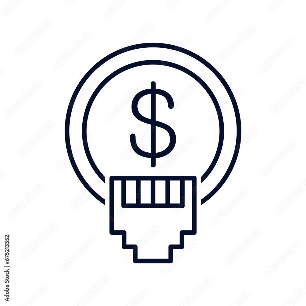 Electronic financial gateway. Vector linear illustration icon isolated on white background. Electronic financial gateway. Vector linear illustration icon isolated on white background.