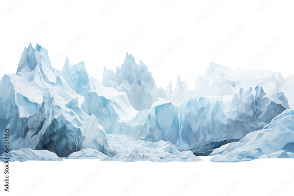 glacier isolated on transparent background - obrazy, fototapety, plakaty 