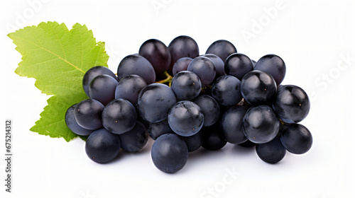 Black grape (dark blue grape) isolated on white background.