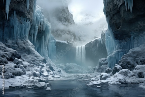 Frozen Waterfalls - Generative AI