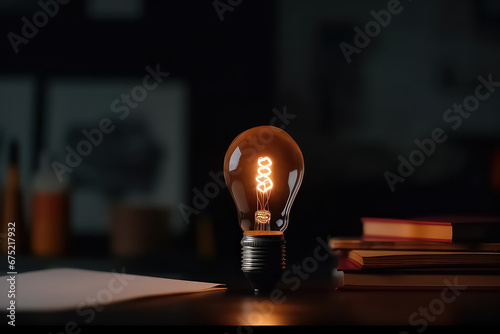 Creative new idea. Bulb with Innovation,