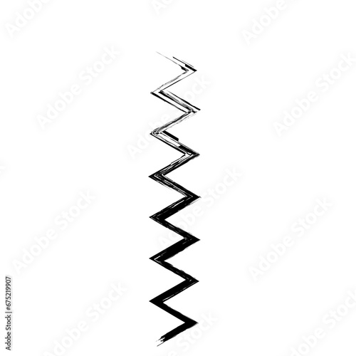 Zigzag Line Abstract Stroke Hand Drawn Linear Element