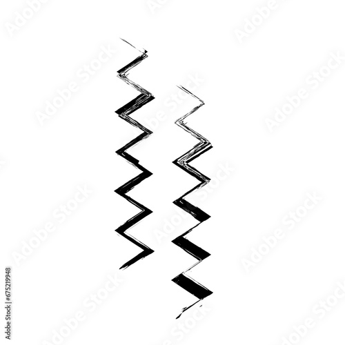 Zigzag Line Abstract Stroke Hand Drawn Linear Element © Micromedia