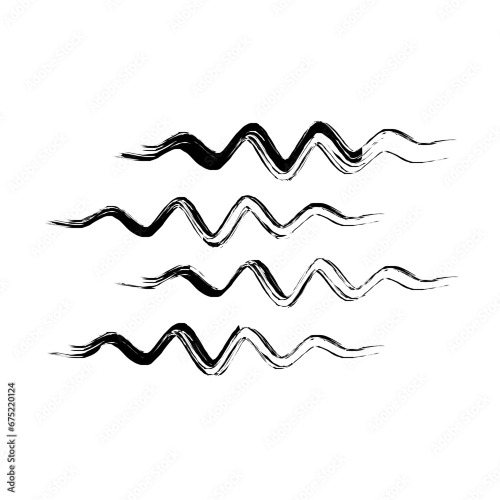 Zigzag Line Abstract Stroke Hand Drawn Linear Element Zigzag Line Abstract Stroke Hand Drawn Linear Element