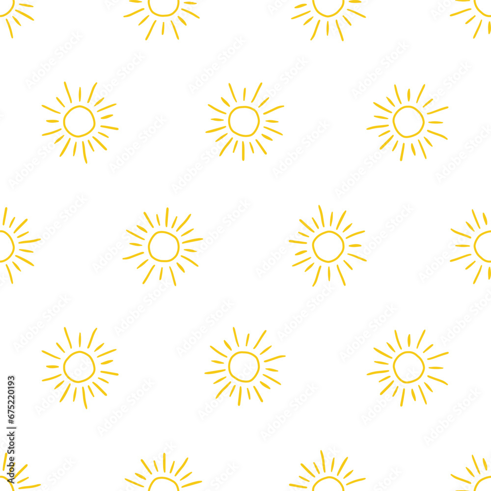 Seamless pattern with yellow sun Seamless pattern with yellow sun