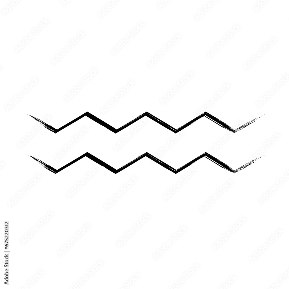 Naklejka premium Zigzag Line Abstract Stroke Hand Drawn Linear Element