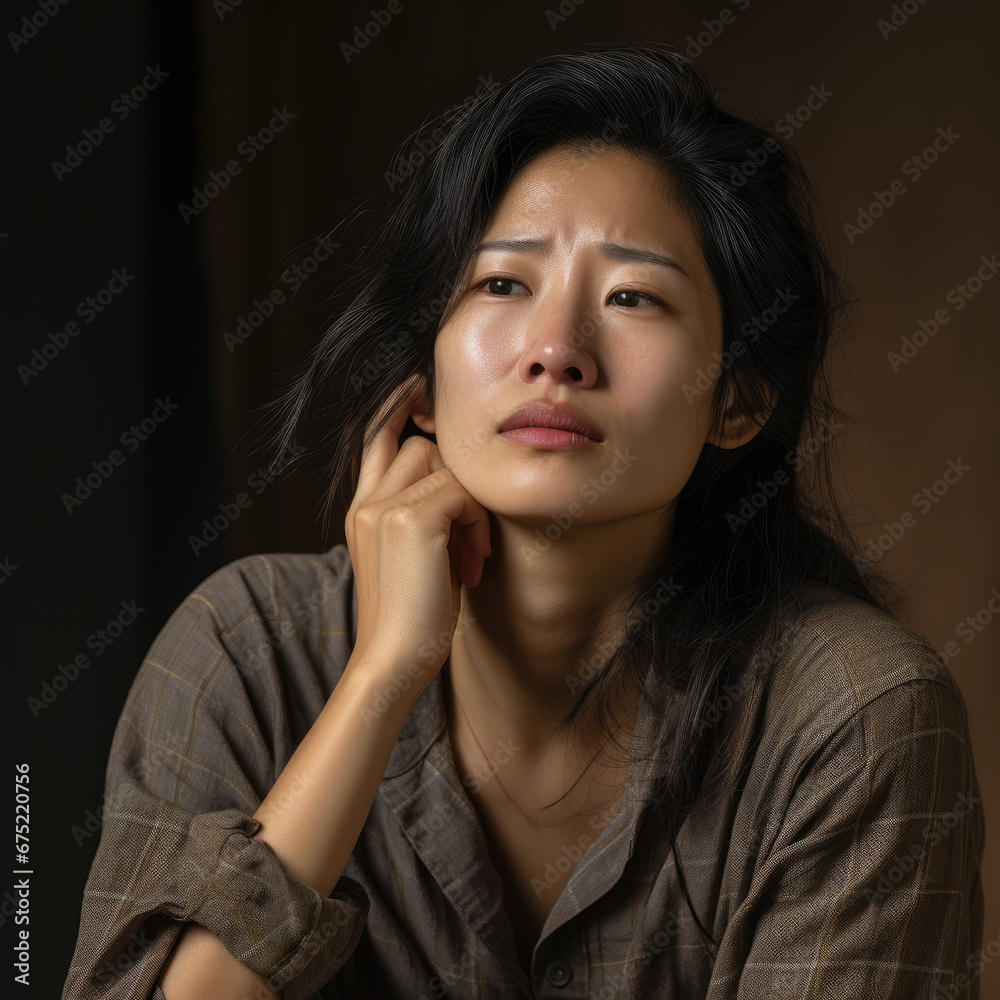 Generative ai illustration of asiatic mid-age woman Generative ai illustration of asiatic mid-age woman