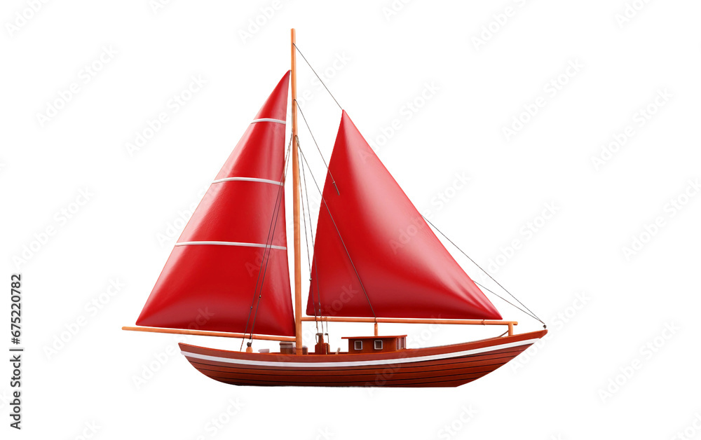 Wood Sail Boat Design on isolated background