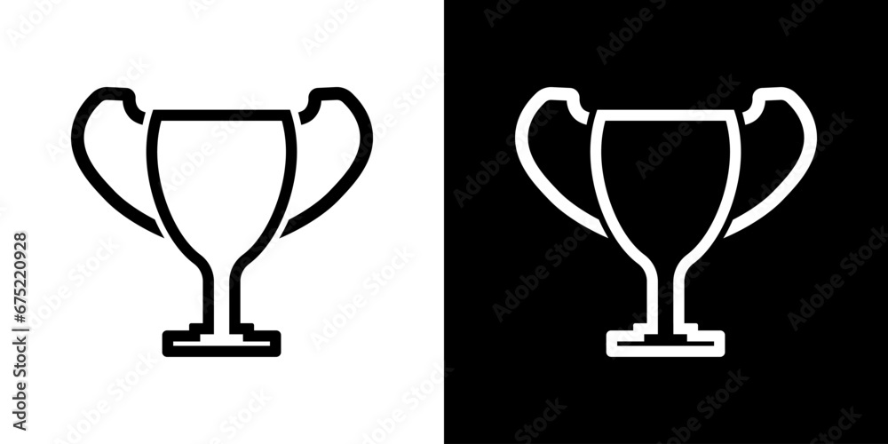 Cup winner icon. Champion trophy illustration. Goblet vector symbol. Winner award sign.
