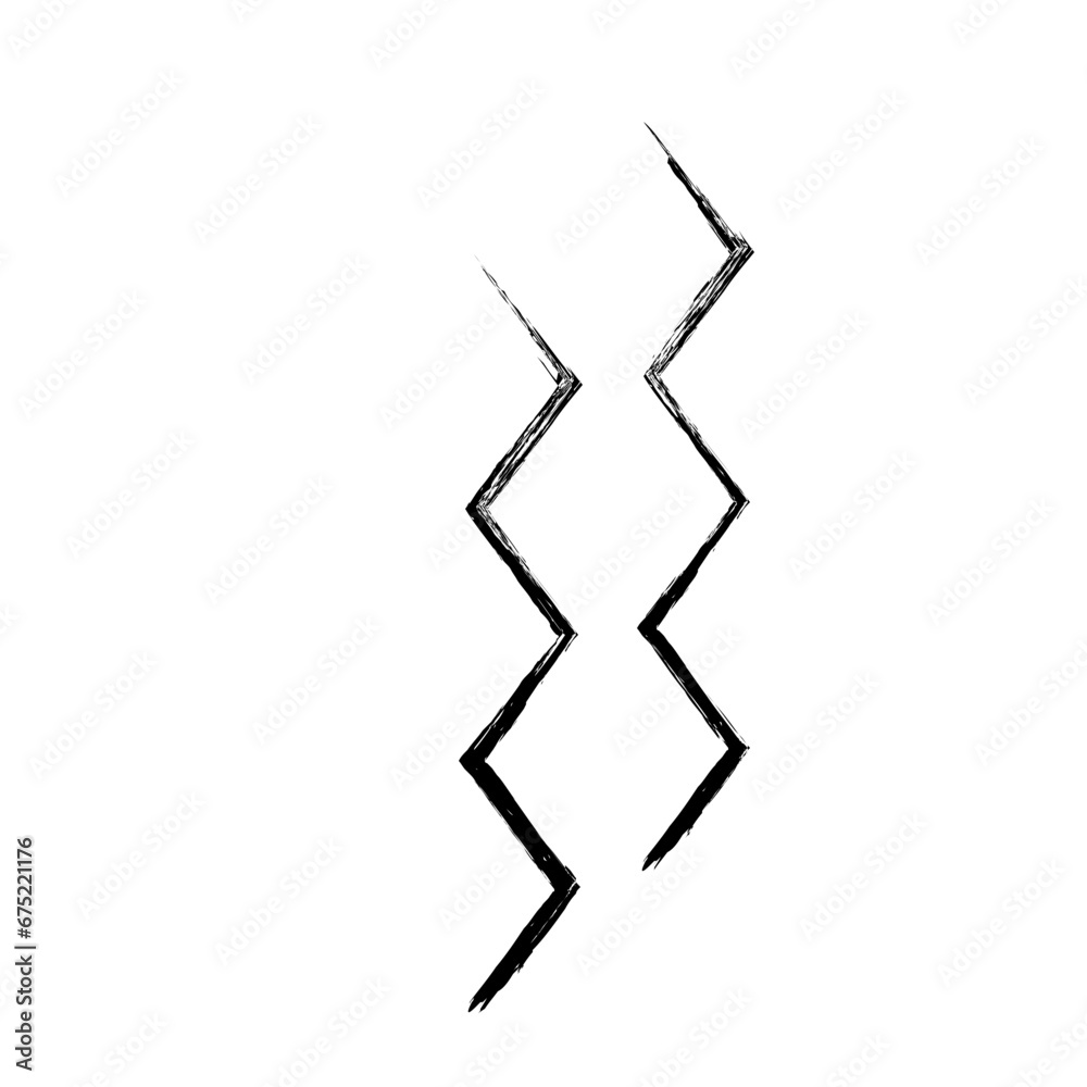 Obraz premium Zigzag Line Abstract Stroke Hand Drawn Linear Element