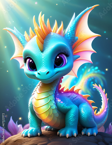 baby cartoon fantasy dragon © artmozai