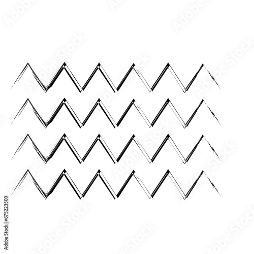 Zigzag Line Abstract Stroke Hand Drawn Linear Element