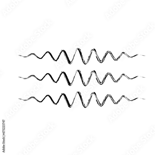 Zigzag Line Abstract Stroke Hand Drawn Linear Element