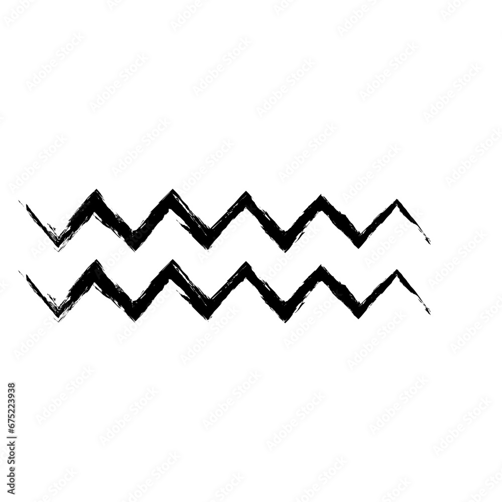 Naklejka premium Zigzag Line Abstract Stroke Hand Drawn Linear Element