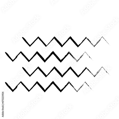 Zigzag Line Abstract Stroke Hand Drawn Linear Element