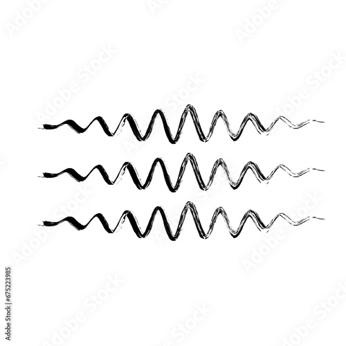 Zigzag Line Abstract Stroke Hand Drawn Linear Element