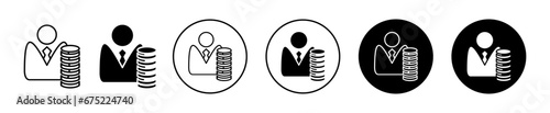 Investor vector icon illustration set