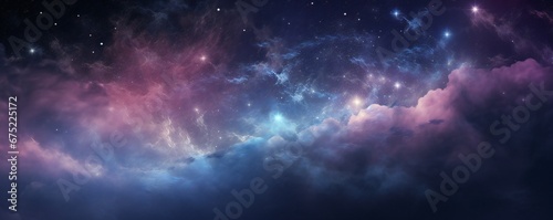 Galaxy with stars and nebula vibrant magic background Generative AI  © LayerAce.com