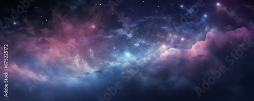 Galaxy with stars and nebula vibrant magic background Generative AI 