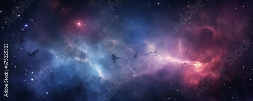 Galaxy with stars and nebula vibrant magic background Generative AI  © LayerAce.com