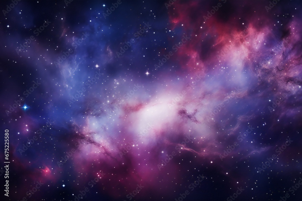 Galaxy with stars and nebula vibrant magic background Generative AI 