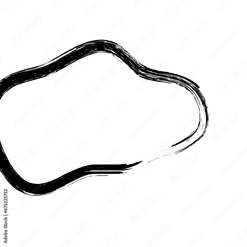 Abstract Hand Drawn Fluid Grunge Stroke Line Shape 
