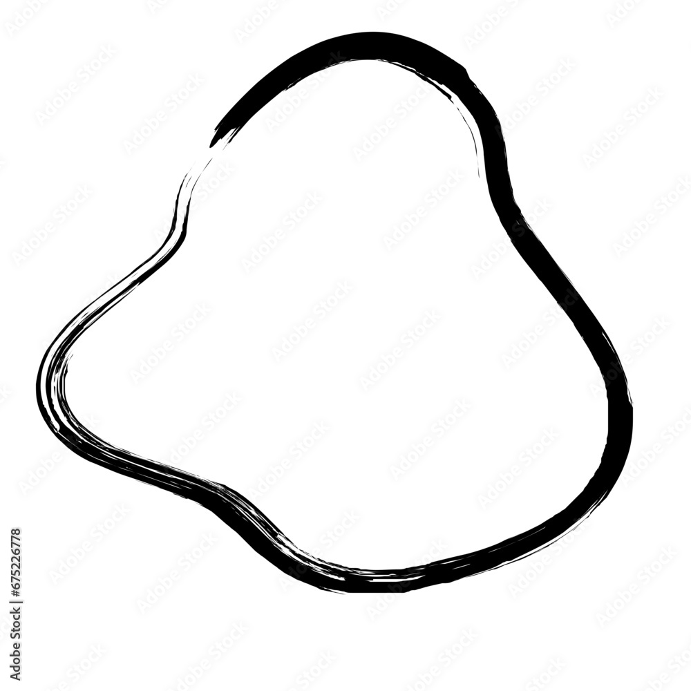 Grunge Abstract Hand Drawn Fluid Stroke Line Shape 