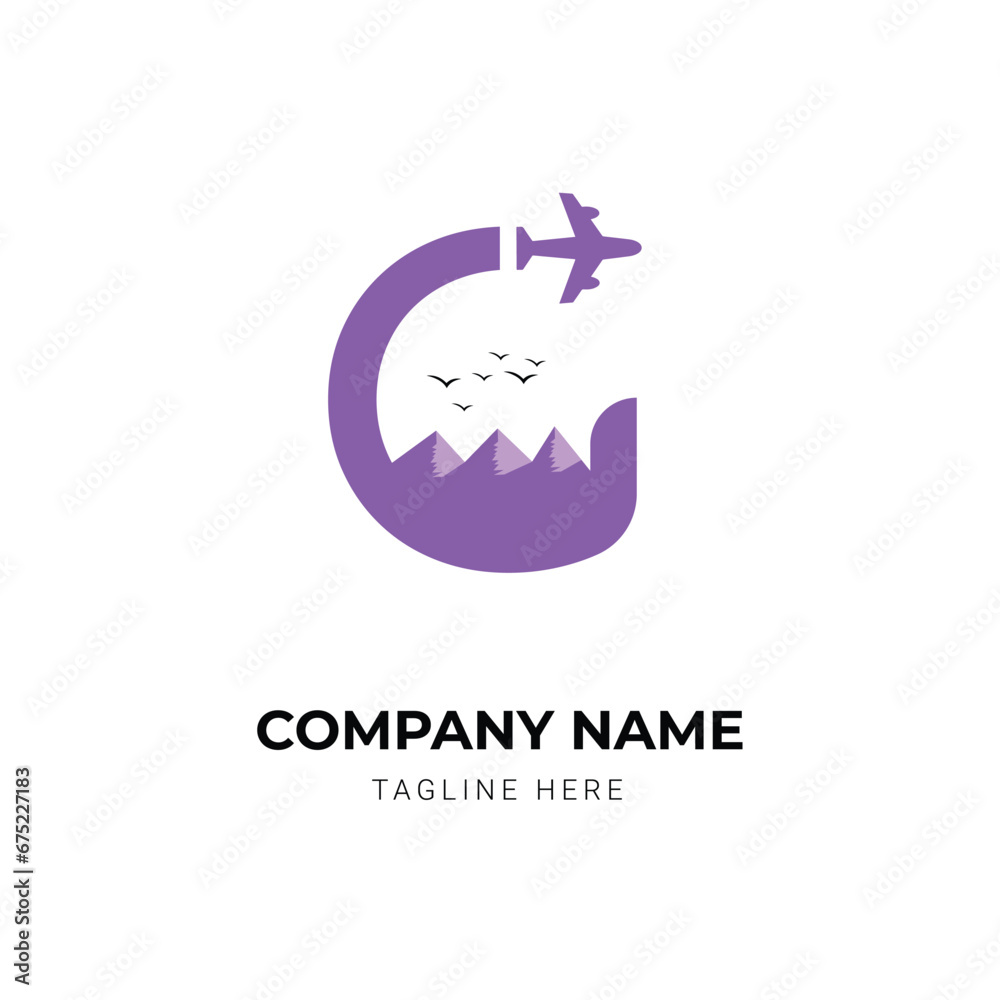 Fototapeta premium creative travel agency logo design template