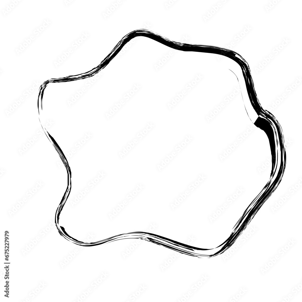 Grunge Abstract Hand Drawn Fluid Stroke Line Shape 