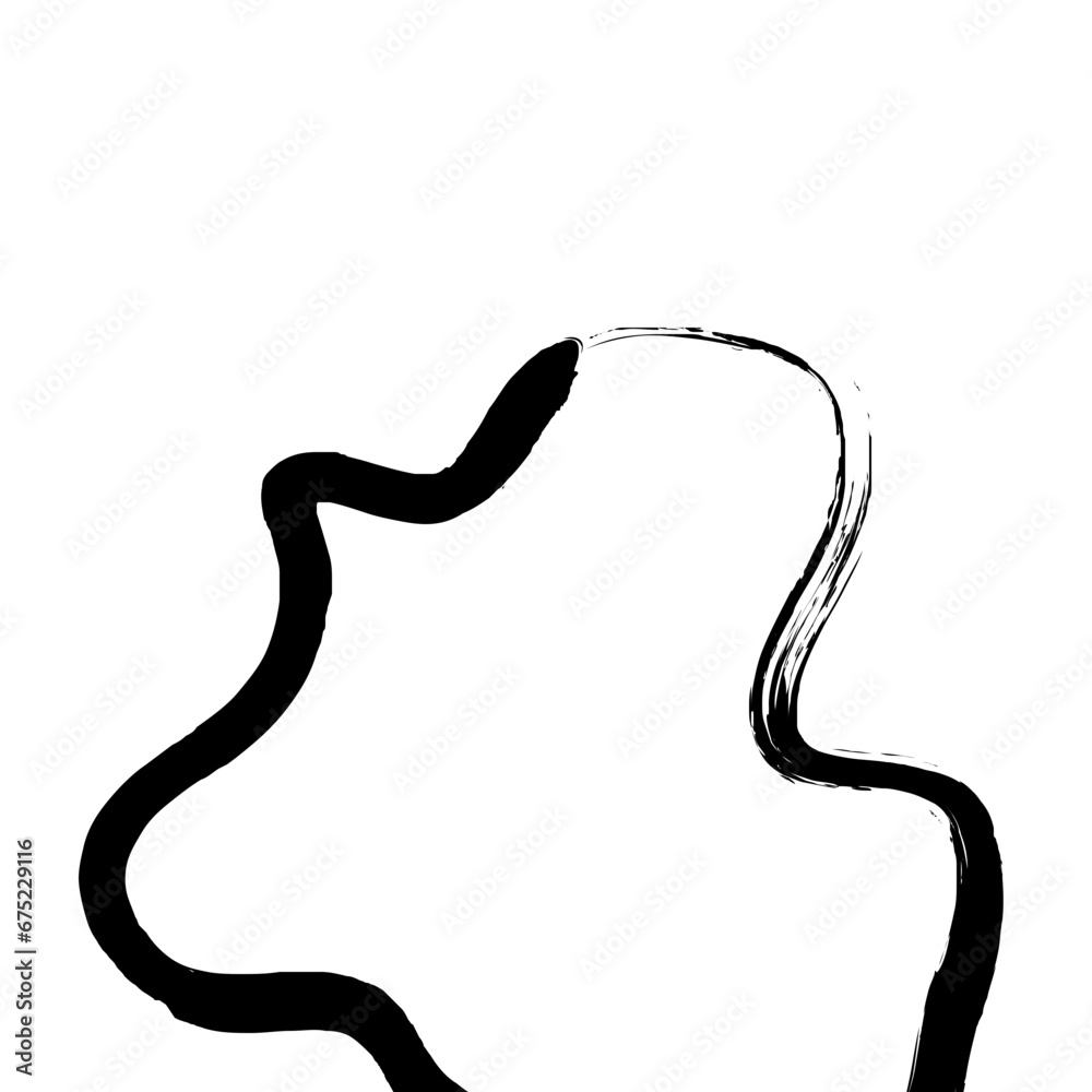 Fototapeta premium Grunge Abstract Hand Drawn Fluid Stroke Line Shape 