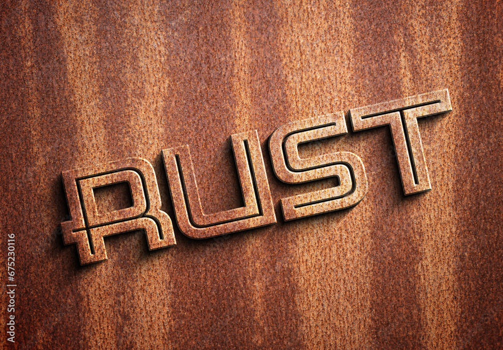 Rusted Metal Text Effect Mockup Stock Template | Adobe Stock