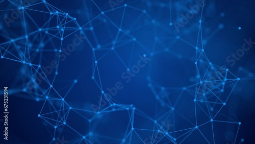 Abstract digital data network connection technology plexus business 4k background loop, blockchain, artificial intelligence, AR VR, computer network, cloud computing, internet, quantum computing, ict