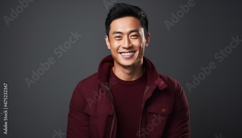 Chinese man on a uniform background, the concept of the New Year