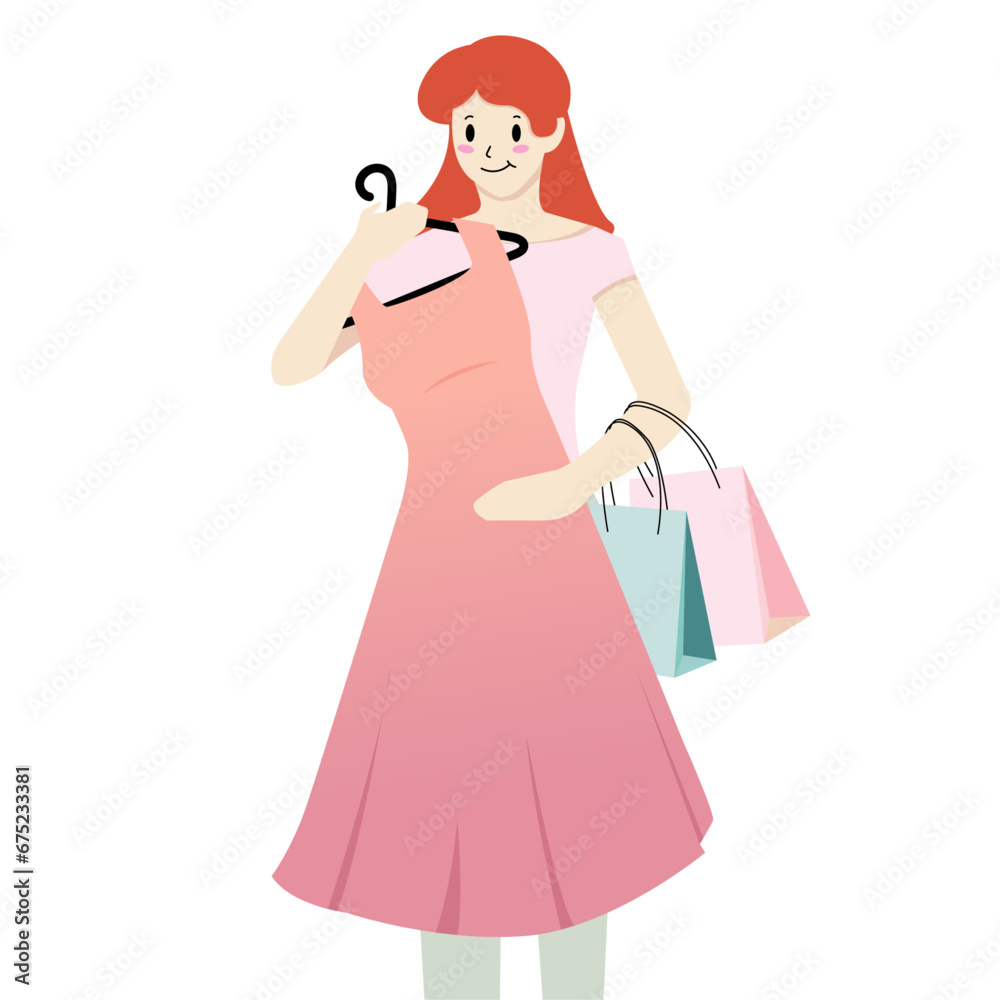 shopping girls vector illustration shopping girls vector illustration