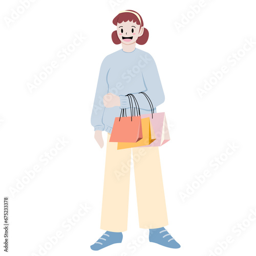 shopping girls vector illustration