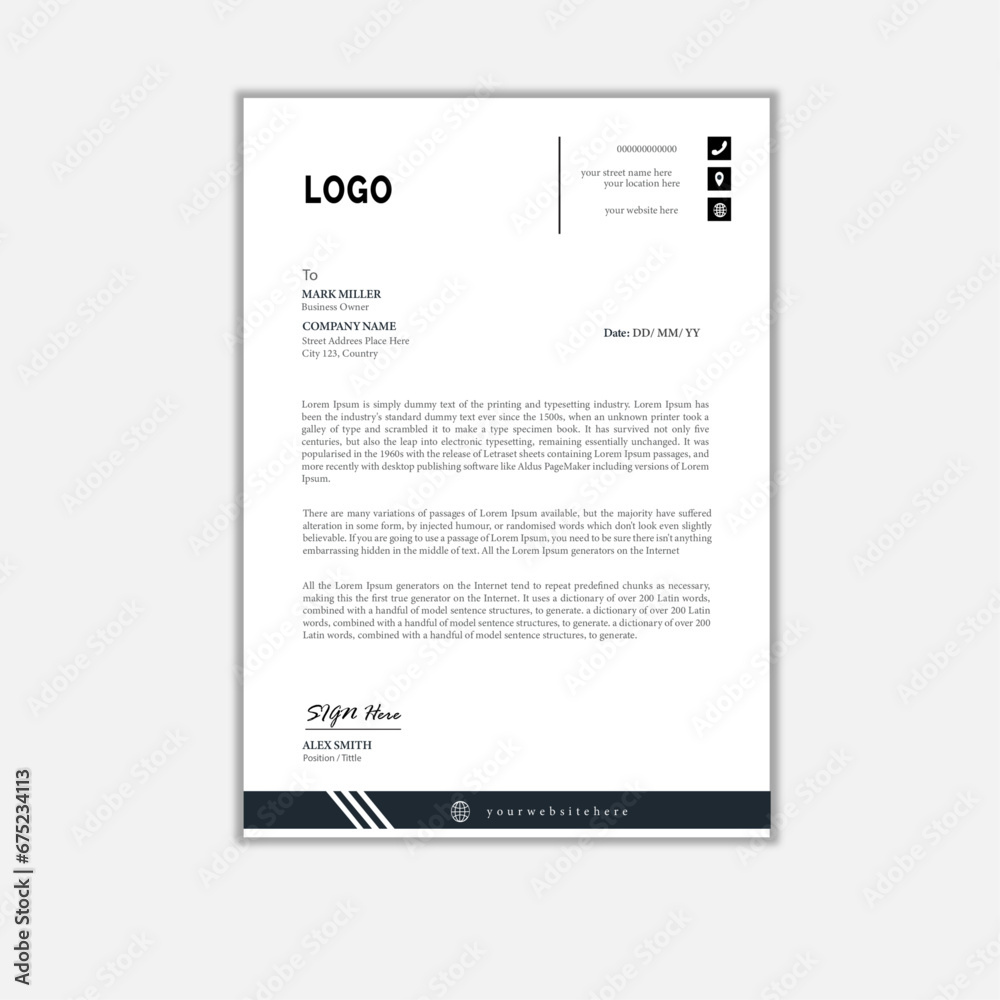 Modern & Creative Letterhead Design Template Modern & Creative Letterhead Design Template