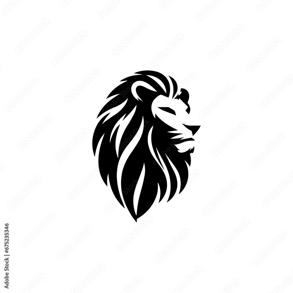 Fototapeta premium Vector Lion face logo, lion head tattoo