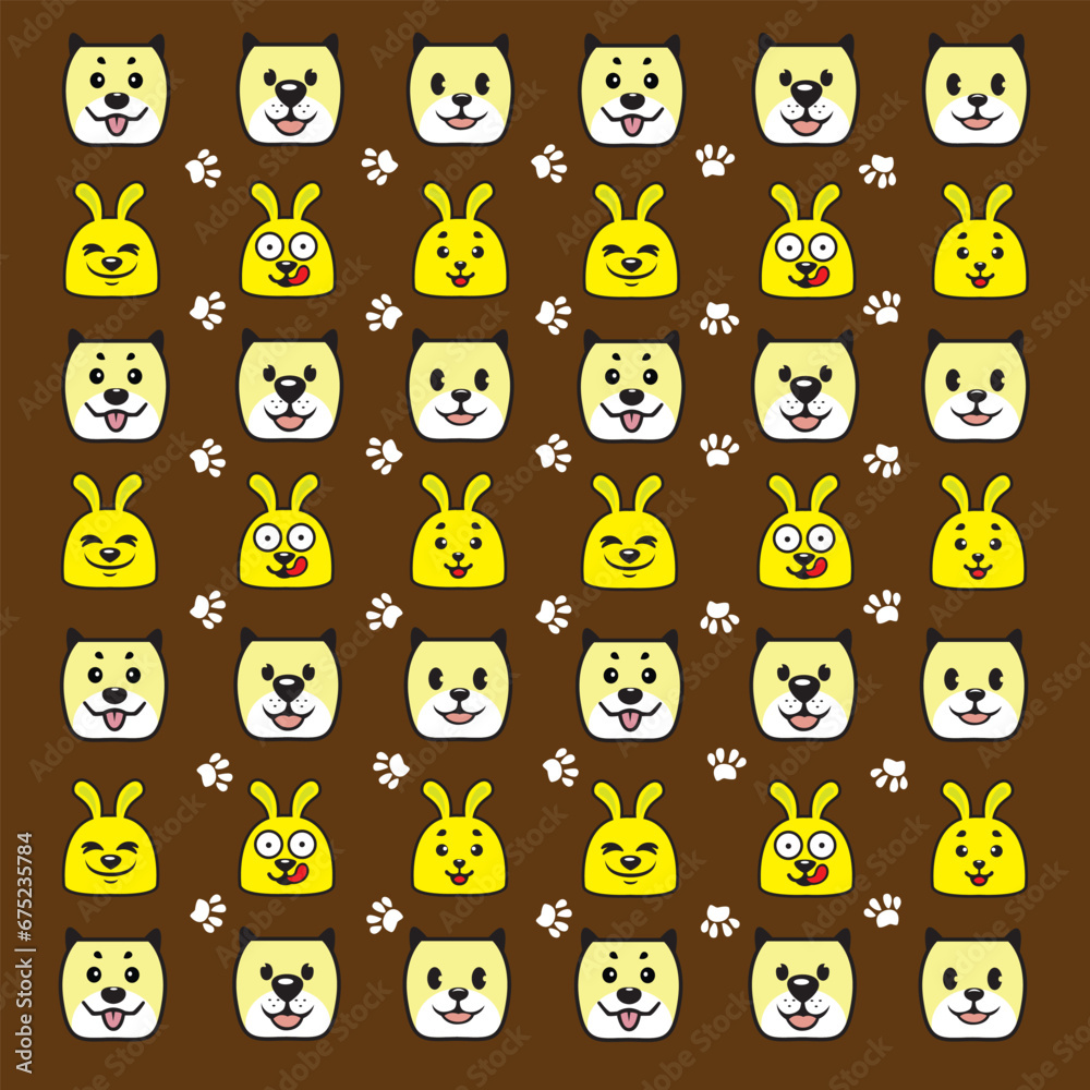 seamless cute dog and paw pattern
seamless cute dog and paw pattern