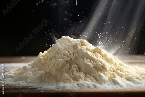 Flour powder splashing 