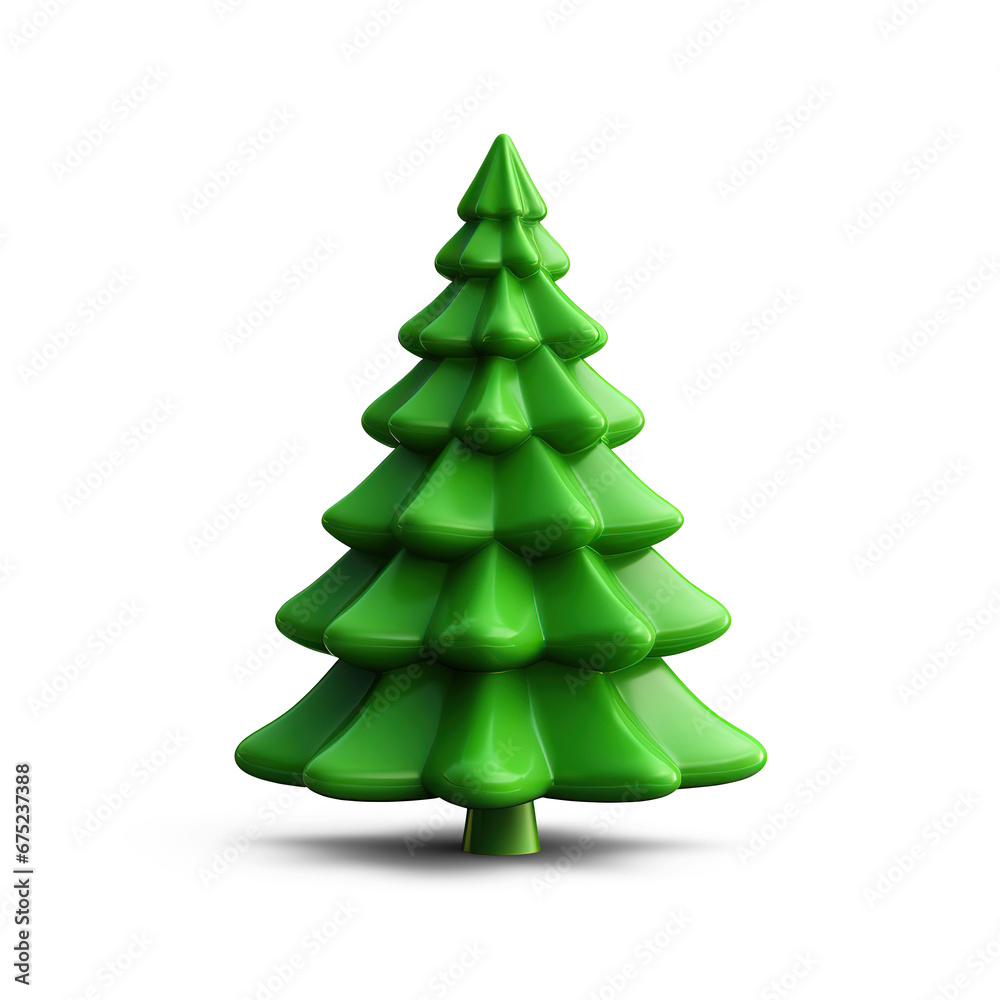 Fototapeta premium Christmas tree 3d . Cut out on transparent
